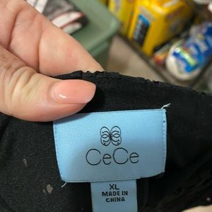 Black elastic waist skirt